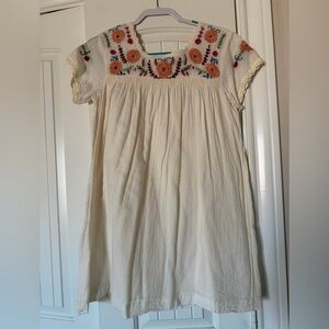 THML Cream babydoll Dress with Embroidery